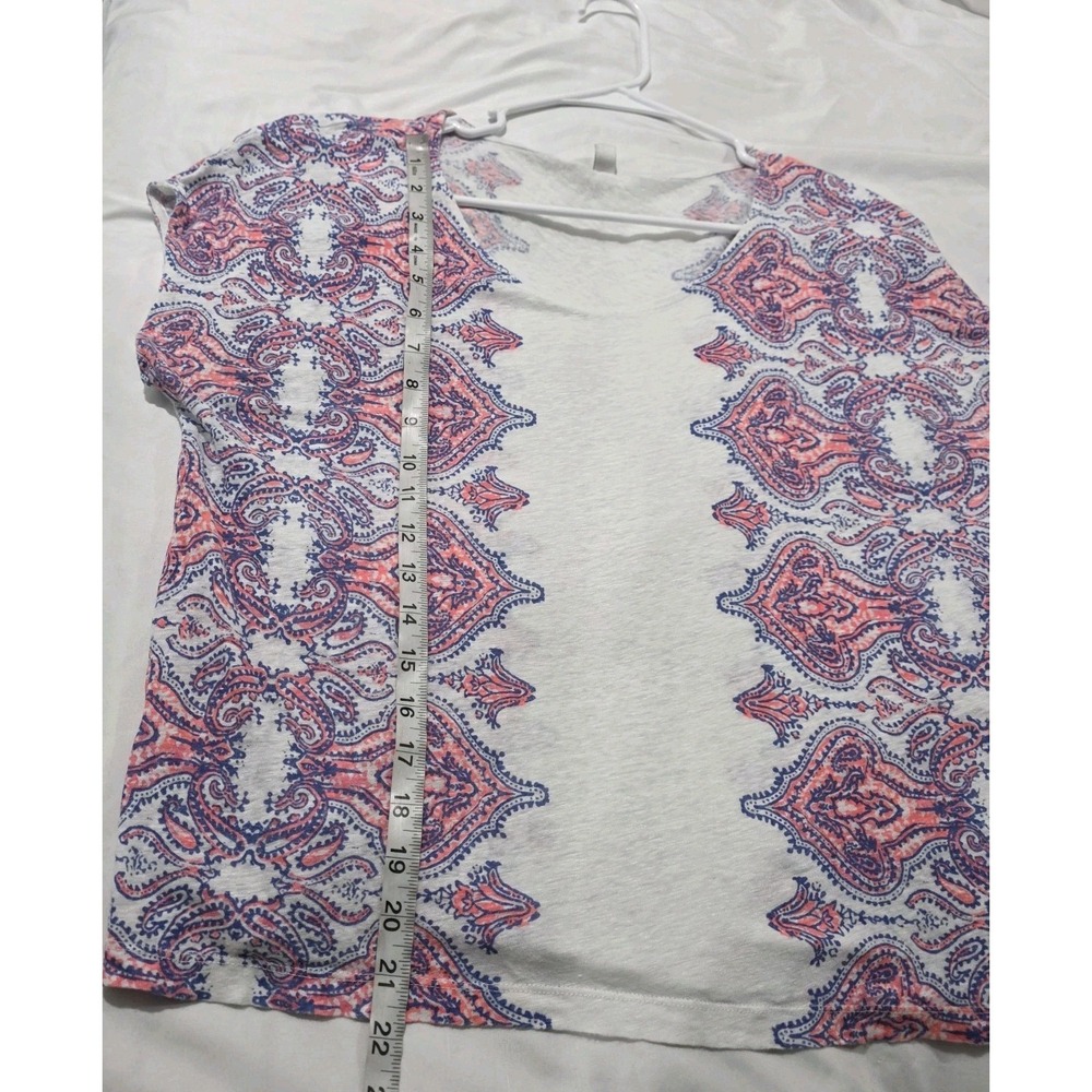 J Crew Womens Linen Top Size Medium Floral Coastal Beach Summer - Picture 5 of 6
